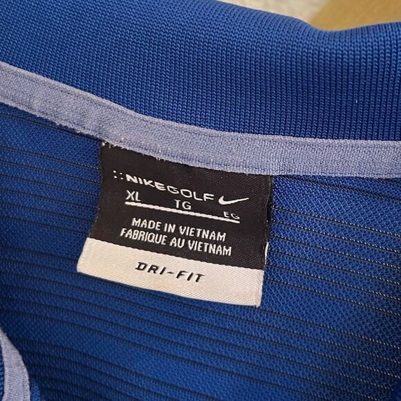 Nike Golf Dri Fit Blue Striped Golf Polo XL - Picture 2 of 5